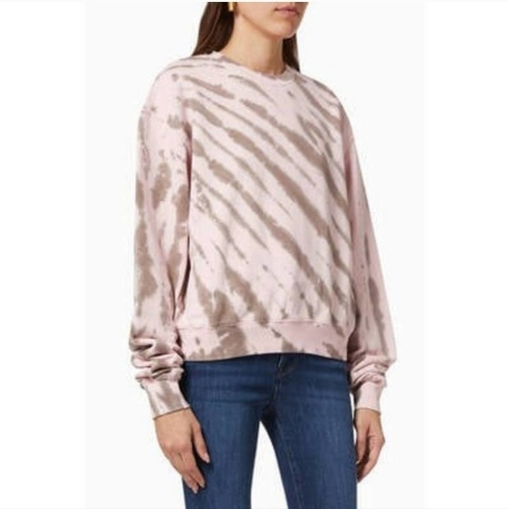 🌟 Good American Boyfriend tie dye sweatshirt pink and gray size 1 small